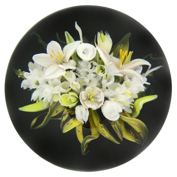 Farfalla Paperweight Ayotte Melissa Happiness of White Flowers MA 029
