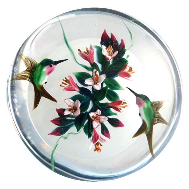 Farfalla Paperweight Ayotte Rick Blue Cap Starthroat Hummingbirds RA 967