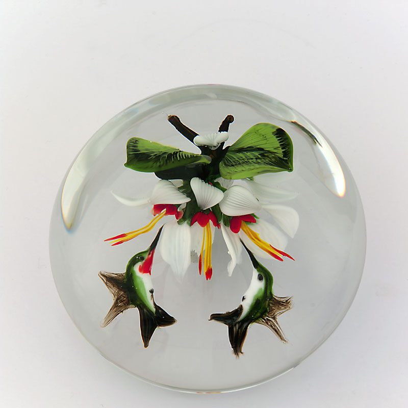 Farfalla Paperweight Ayotte Rick Clerodemdrum und Kolibris RA 978