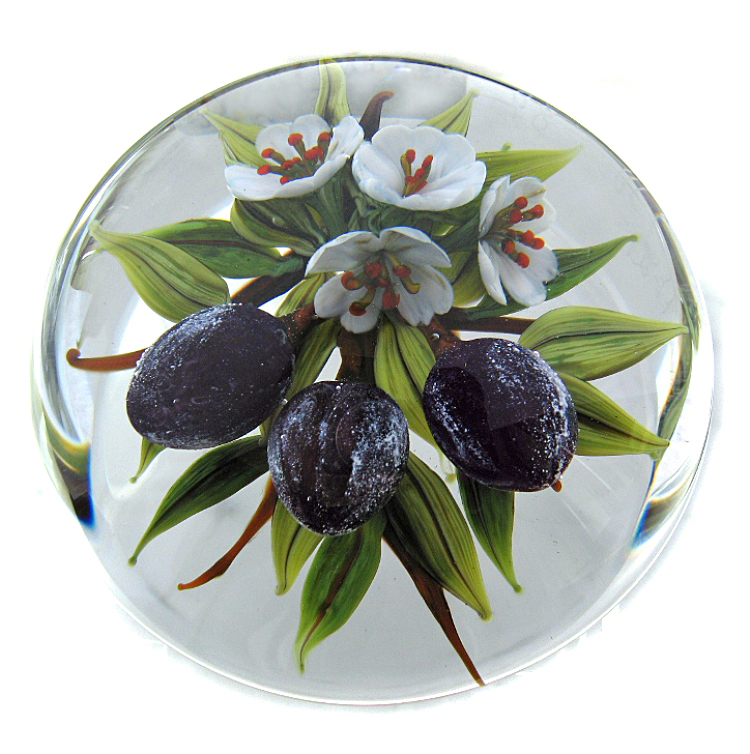 Farfalla Paperweight Ayotte Rick Damaszener Pflaumen RA 900