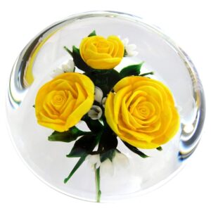 Farfalla Paperweight Ayotte Rick Gelbe Rose Geraldine RA 945