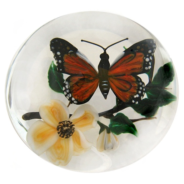Farfalla Paperweight Ayotte Rick Monarch Butterfly RA 1059