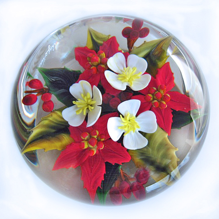 Farfalla Paperweight Ayotte Rick Poinsettia Weihnachsstern RA 905