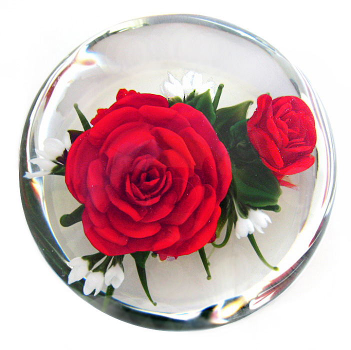 Farfalla Paperweight Ayotte Rick Rote Rose Fire Princess RA 920