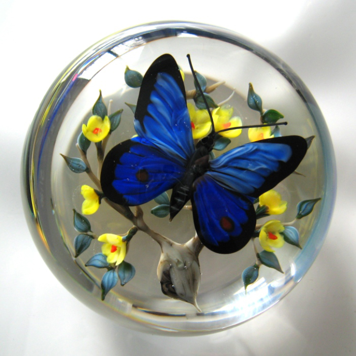 Farfalla Paperweight Ayotte Rick Schmetterling Pyrrhopyge Creon RA 611