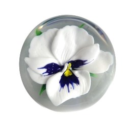 Farfalla Paperweight Ayotte Rick Weisses Stiefmuetterchen Miniatur RA 960 w