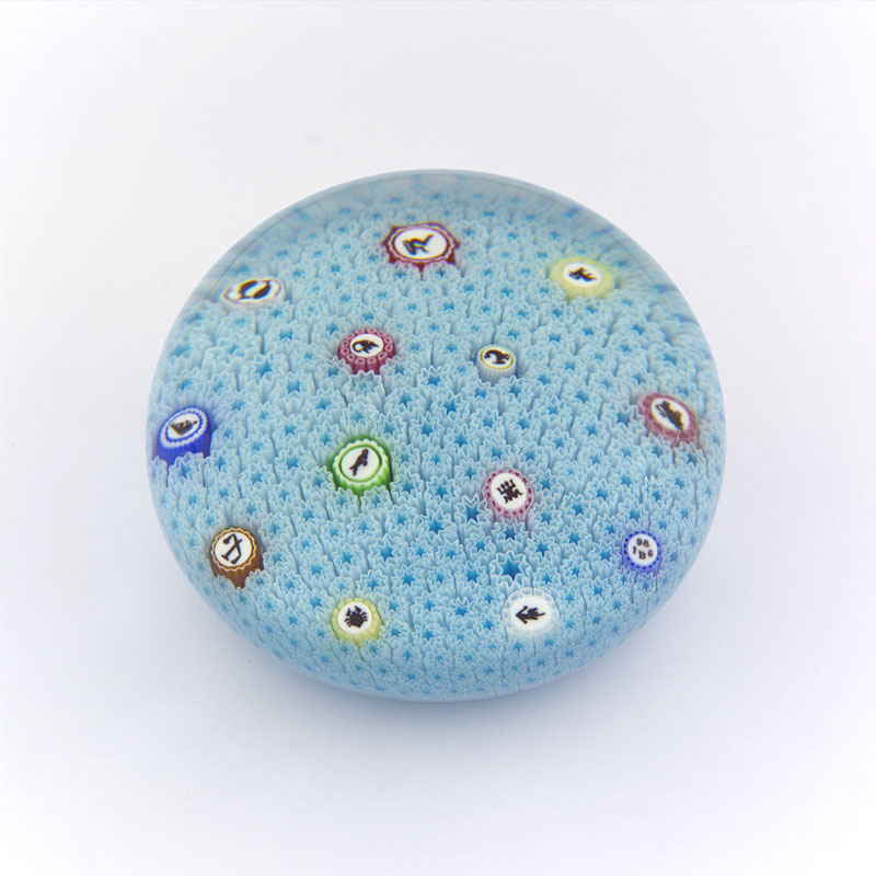 Farfalla Paperweight Baccarat Carpet Ground tuerkisblau BC 900