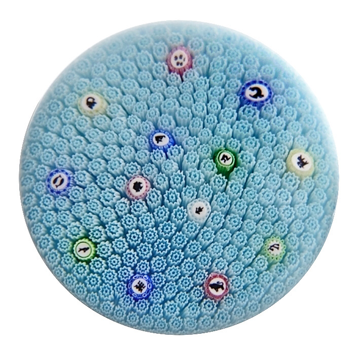 Farfalla Paperweight Baccarat Carpet Ground tuerkisblau BC 900 2