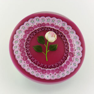 Farfalla Paperweight Baccarat Coeur de Rose crimson BC 854