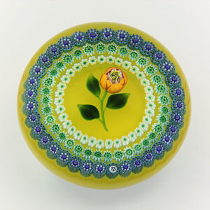 Farfalla Paperweight Baccarat Coeur de Rose gelb BC 856