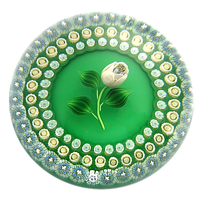 Farfalla Paperweight Baccarat Coeur de Rose gruen BC 855