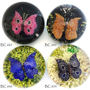 Farfalla Paperweight Baccarat Schmetterlinge Flight in the BC 665 670