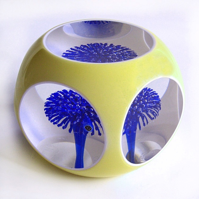 Farfalla Paperweight Baccarat feu d artifice Doppeloverlay BC 072