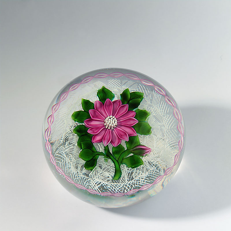 Farfalla Paperweight Banford Bob Rosa Dahlie BB 107