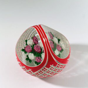 Farfalla Paperweight Banford Ray Koerbchen mit Rosen RB 883