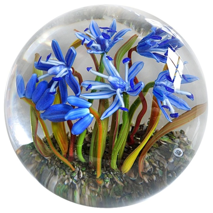 Farfalla Paperweight Bracht Stefan Blaue Flut I SB 095