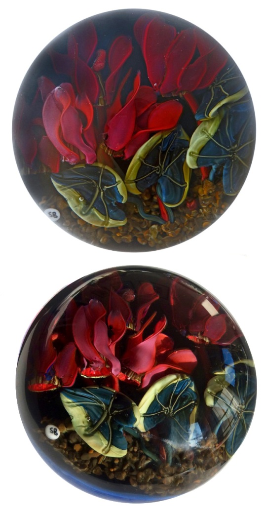 Farfalla Paperweight Bracht Stefan Dunkle Flut SB 118