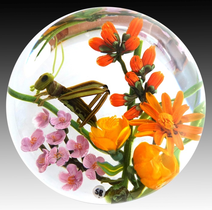 Farfalla Paperweight Bracht Stefan Orangeade SB 119