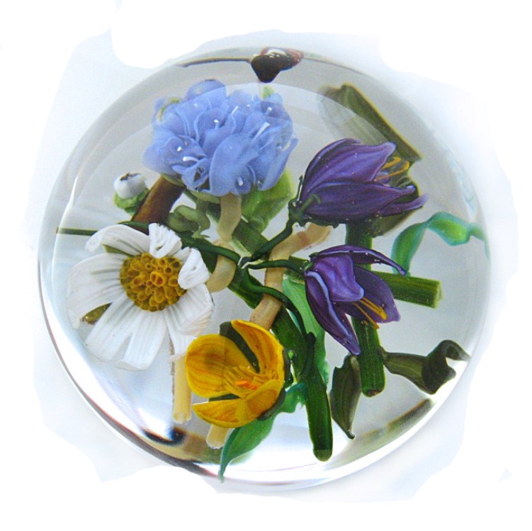Farfalla Paperweight Bracht Stefan Summer with Flowerfly SB 001