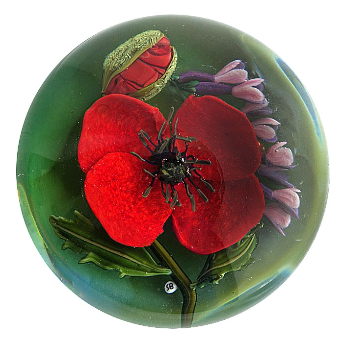 Farfalla Paperweight Bracht Stefan Tiefrot SB 236