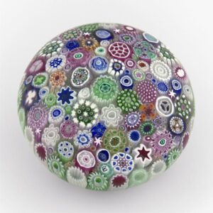 Farfalla Paperweight Brown Jim Close Millefiori Basket JB 008