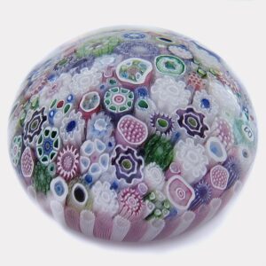 Farfalla Paperweight Brown Jim Close Millefiori Basket JB 025