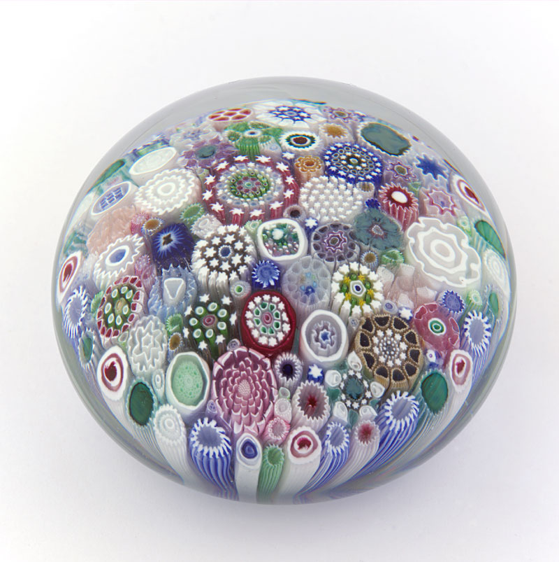 Farfalla Paperweight Brown Jim Close Millefiori Magnum JB 005