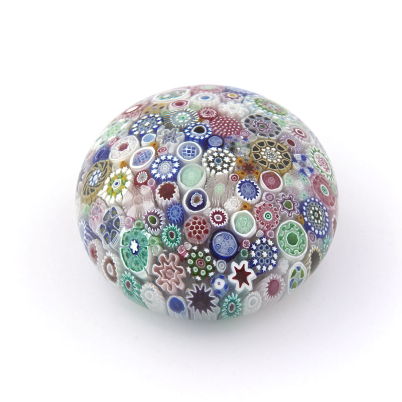 Farfalla Paperweight Brown Jim Close Millefiori JB 004