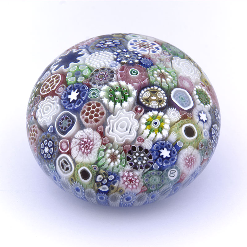 Farfalla Paperweight Brown Jim Close Millefiori JB 009