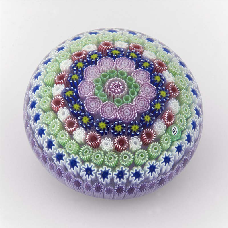 Farfalla Paperweight Brown Jim Concentric Millefiori JB 021
