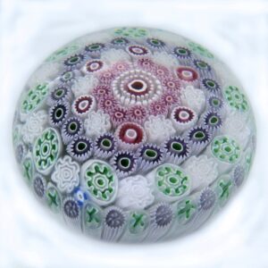 Farfalla Paperweight Brown Jim Concentric Millefiori JB 026
