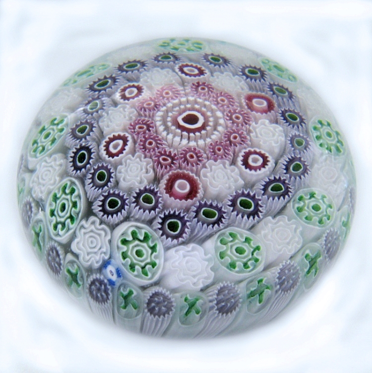 Farfalla Paperweight Brown Jim Concentric Millefiori JB 026
