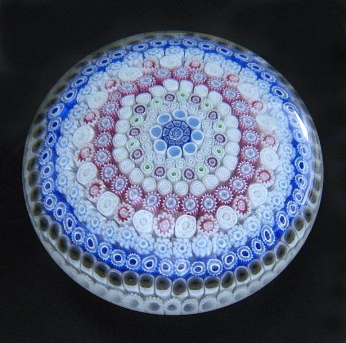 Farfalla Paperweight Brown Jim Concentric Millefiori JB 029