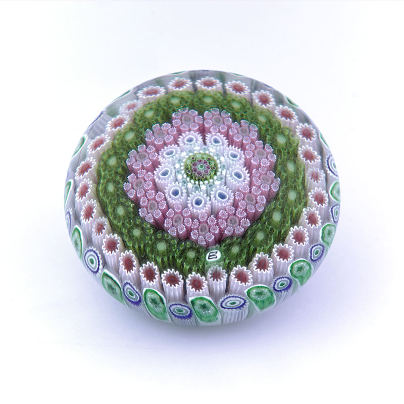 Farfalla Paperweight Brown Jim Konzentrisches Millefiori JB 012