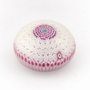 Farfalla Paperweight Brown Jim Millefiori mit Pompondahlie JB 016