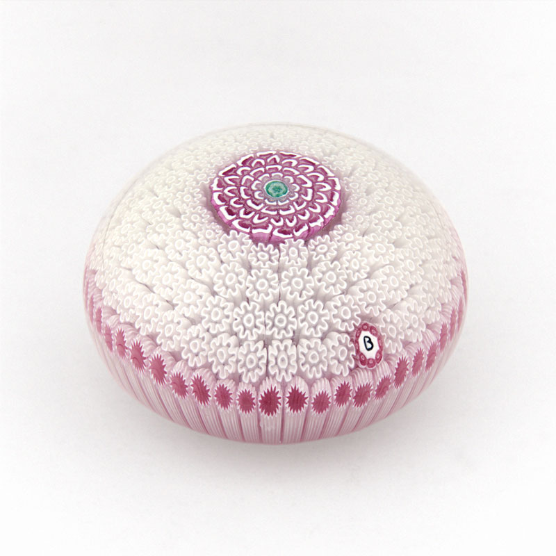 Farfalla Paperweight Brown Jim Millefiori mit Pompondahlie JB 016