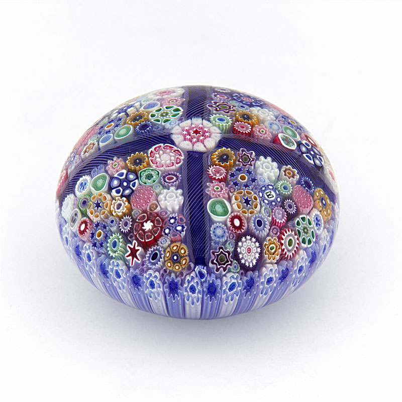 Farfalla Paperweight Brown Jim Panelled Millefiori JB 014