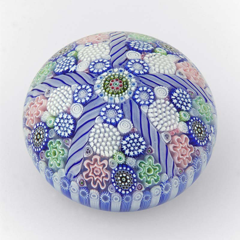 Farfalla Paperweight Brown Jim Panelled Millefiori JB 020
