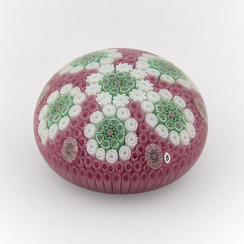 Farfalla Paperweight Brown Jim Patterned Millefiori Doily JB 017