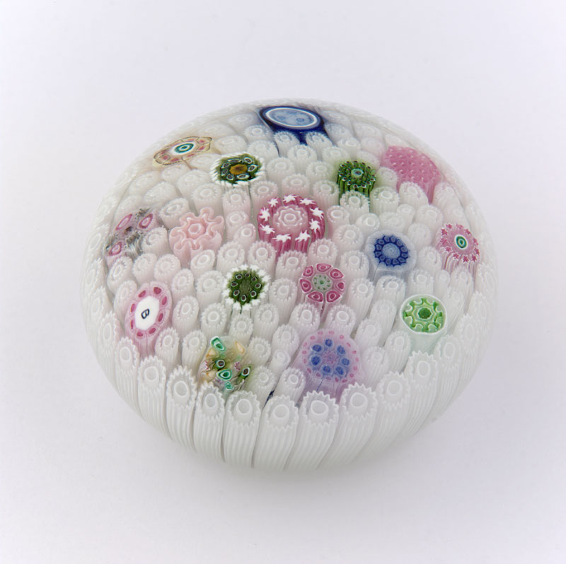 Farfalla Paperweight Brown Jim Patterned Millefiori JB 006