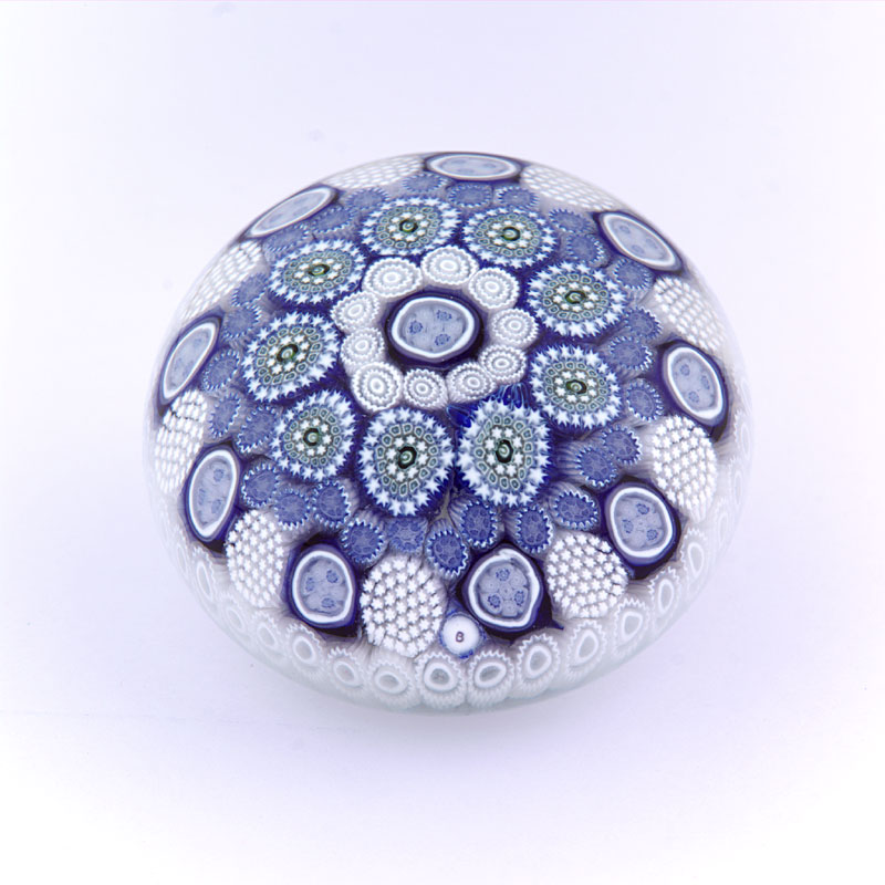 Farfalla Paperweight Brown Jim Patterned Millefiori JB 011