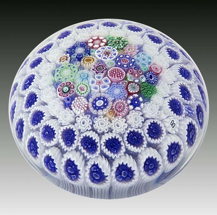 Farfalla Paperweight Brown Jim Patterned Millefiori JB 022
