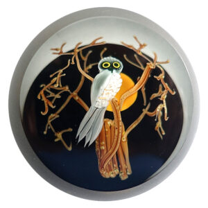 Farfalla Paperweight Buzzini Chris Correia Eule mit Mond CO CB 201 2