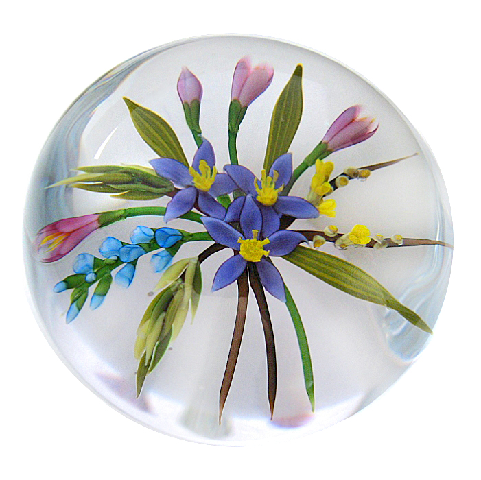 Farfalla Paperweight Buzzini Chris Meadow Bouquet CB 137