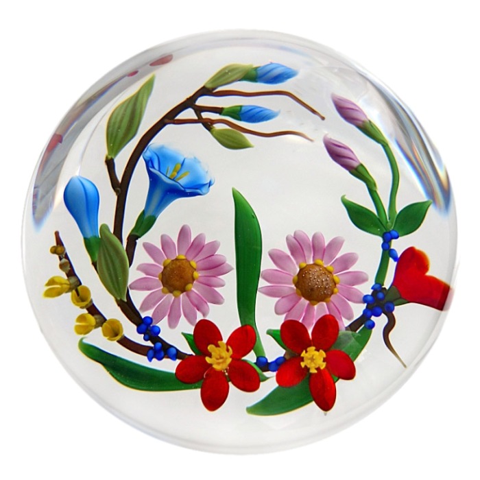 Farfalla Paperweight Buzzini Chris Spring Medley Bouquet CB 010
