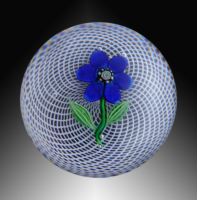 Farfalla Paperweight Clichy Blaue Blume 812 CL