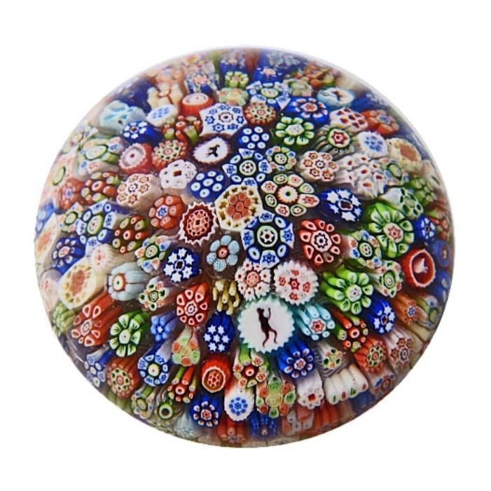 Farfalla Paperweight Close Millefiori datiert 1848 1067 BC