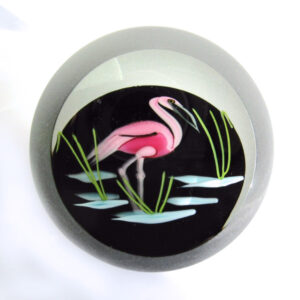Farfalla Paperweight Correia Art Glass Rosa Flamingo CO CB 089