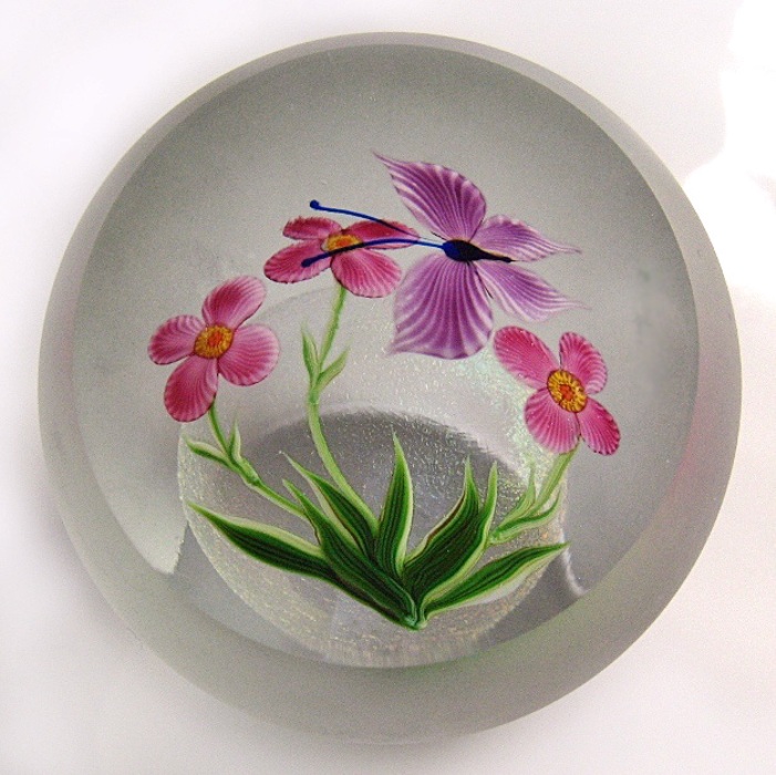Farfalla Paperweight Correia Art Glass Schmetterling CO CB 194