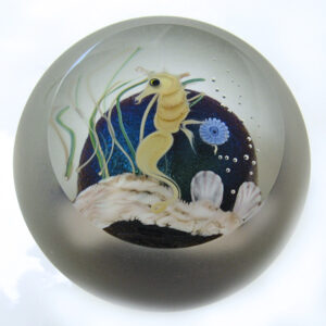 Farfalla Paperweight Correia Art Glass Seepferdchen CO CB 090